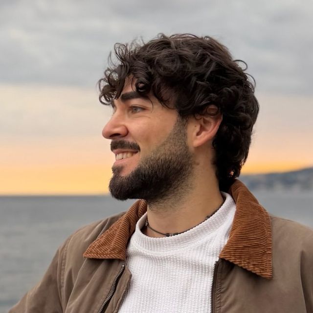 Fabio Staiano by the sea at sunset